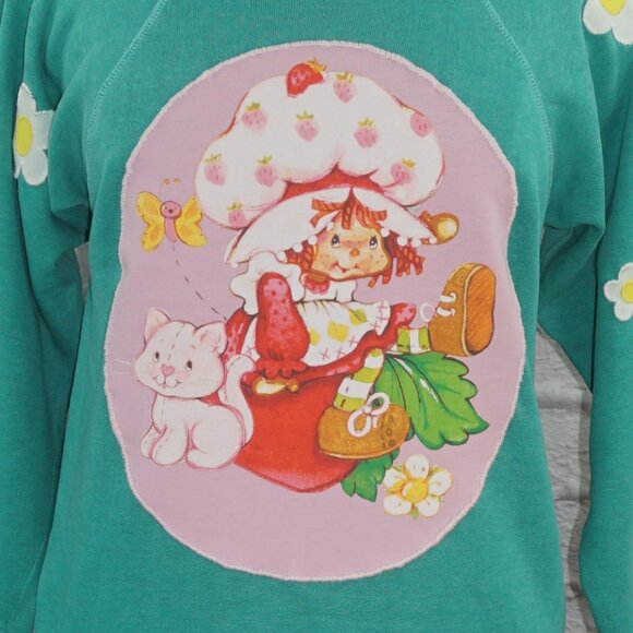 Vintage 70s Reworked Strawberry Shortcake Raglan Sweatshirt - Picture 3 of 10